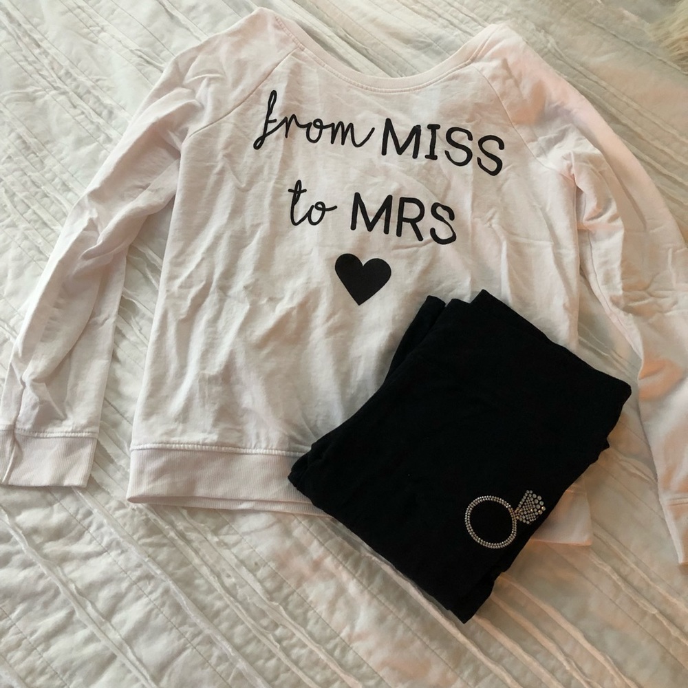 David’s Bridal Miss to Mrs outfit set